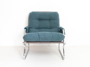 Blue mid century modern armchair