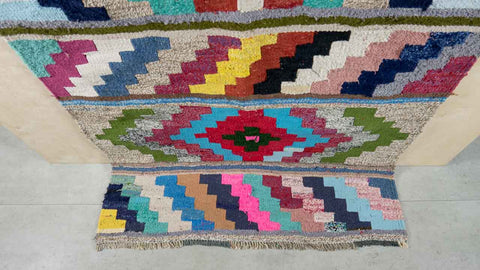 Colourful Kilim rug with geometric patten