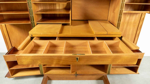 mid century modern folding desk drawer