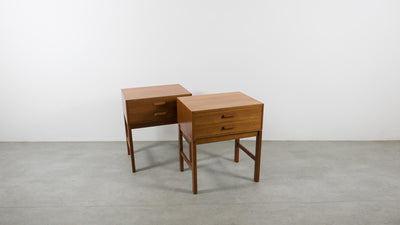 mid-century side tables with drawers