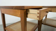 teak bedside tables with shelf and drawer