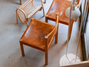 Original leather vintage side chair