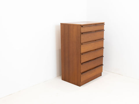 Vintage teak tallboy chest of drawers