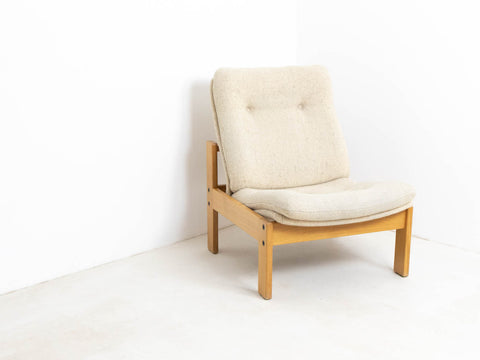 Vintage Oak Reclining Lounge Chair