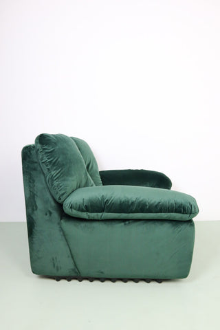 Vintage original Brunati Bonheur green velvet armchair