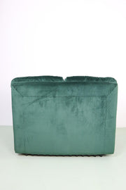 Vintage Italian armchair reupholstered in dark green velvet