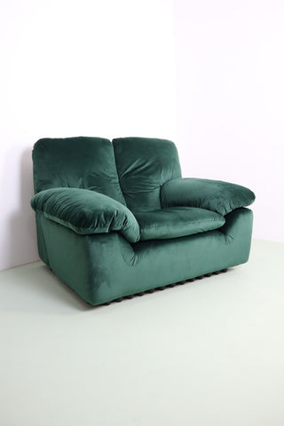 Green velvet vintage Italian armchair