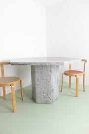 Hexagonal Grey Marble Dining Table
