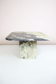 Square Vintage Italian Marble Coffee Table - Grey and Cream