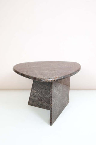 Vintage Italian Marble Side Table - Charcoal and Magenta
