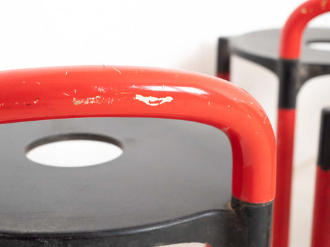Vintage red Kartell stools