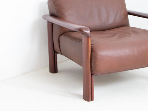 Retro dark wood armchair