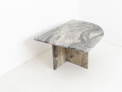 Vintage grey marble side table 