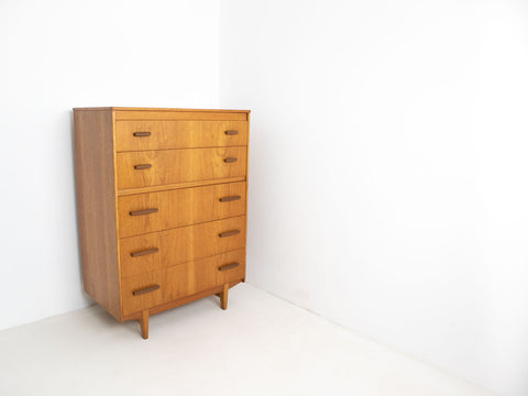 Vintage mid century tallboy chest of drawers