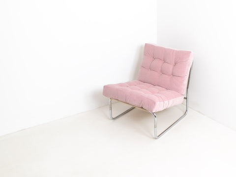 Mid century velvet lounge chair