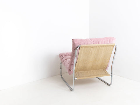 Vintage pink velvet chair