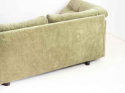 Vintage Green Velour Two-Seater Sofa
