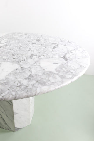 Vintage White Marble Dining Table